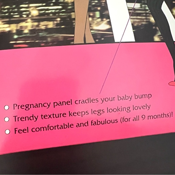 Assets by Spanx Marvelous Mama Maternity Terrific Tights Black Opaque Stripe - Picture 5 of 6